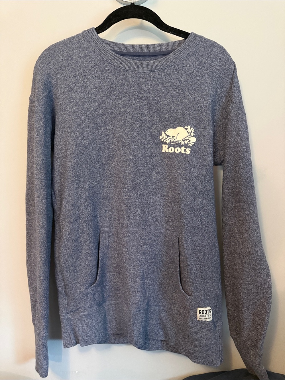 Roots Men's Heather Slate Blue Crewneck Sweater